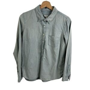 J‎ Crew Shirt Blue Denim Light Wash Button-Up  Size Small Shirt 100% Cotton